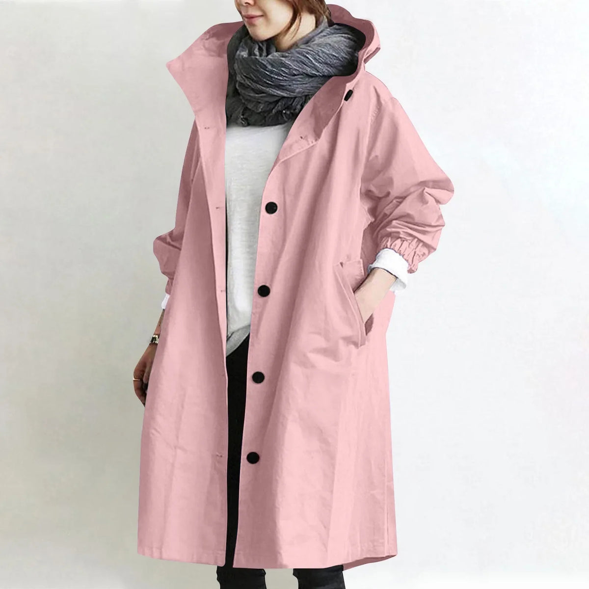 Theodora | Trench Coat Largo con Capucha