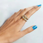 Set de Anillos Entrelazados con Circonita
