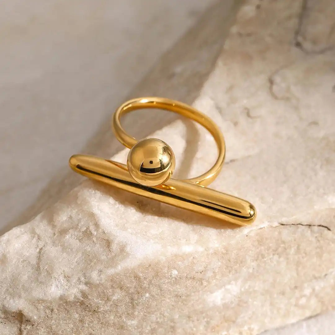 Anillo Ajustable de Estrella Dorada Atemporal