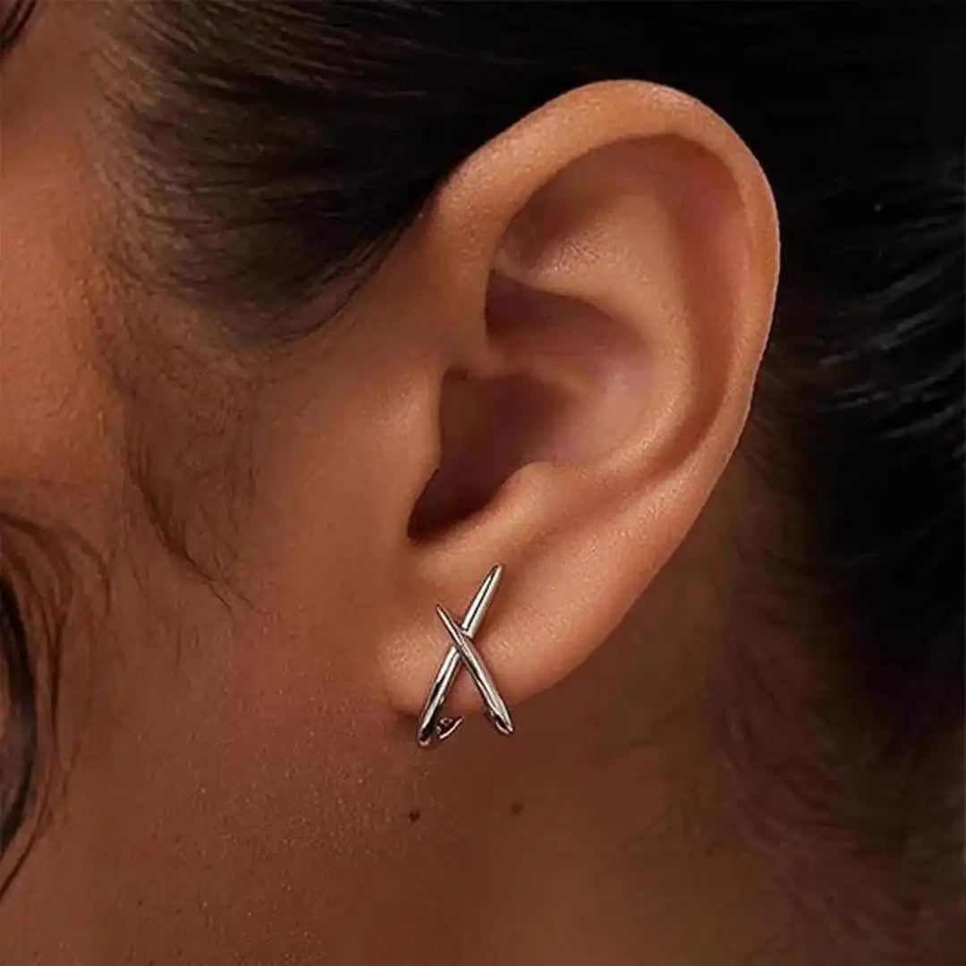 Pendientes de Cruz Dorados Intemporales
