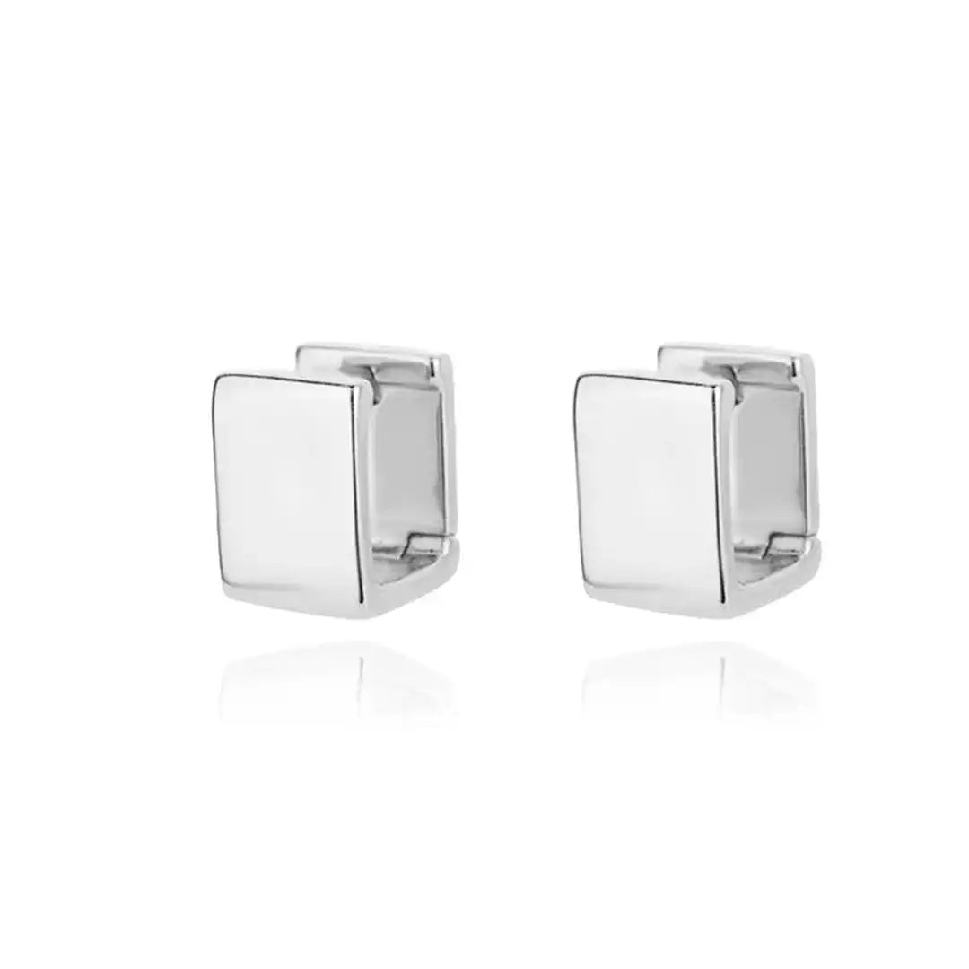 Pendientes Cuadrados Geométricos Dorados