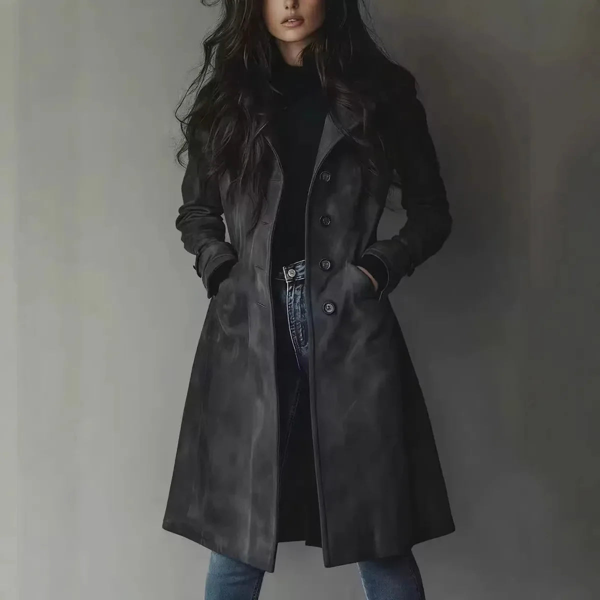Cordelia | Gabardina larga con cuello solapado
