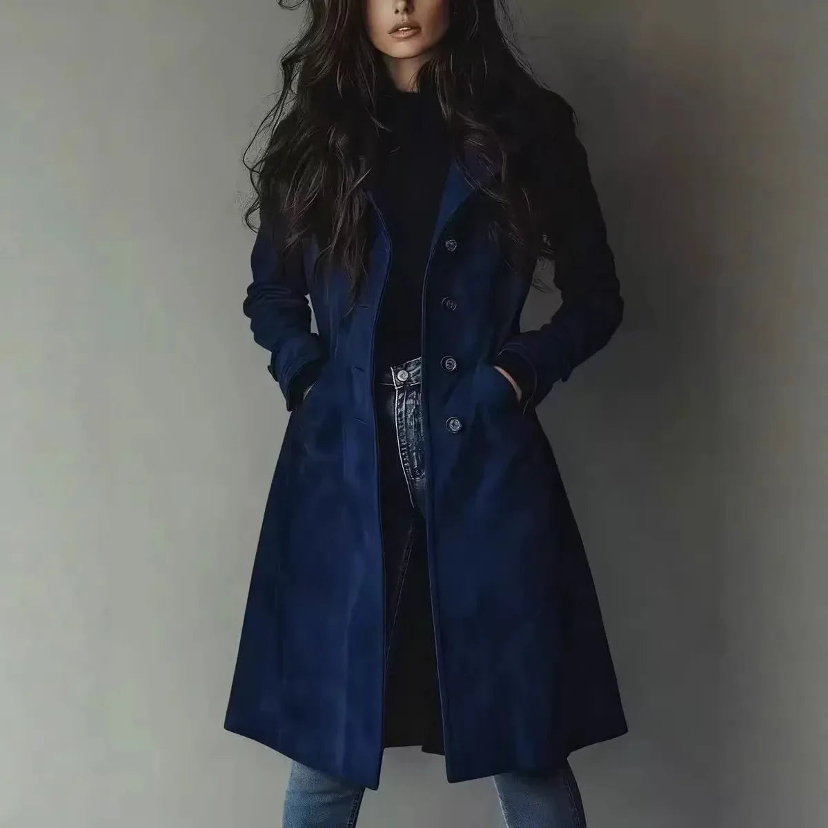 Cordelia | Gabardina larga con cuello solapado