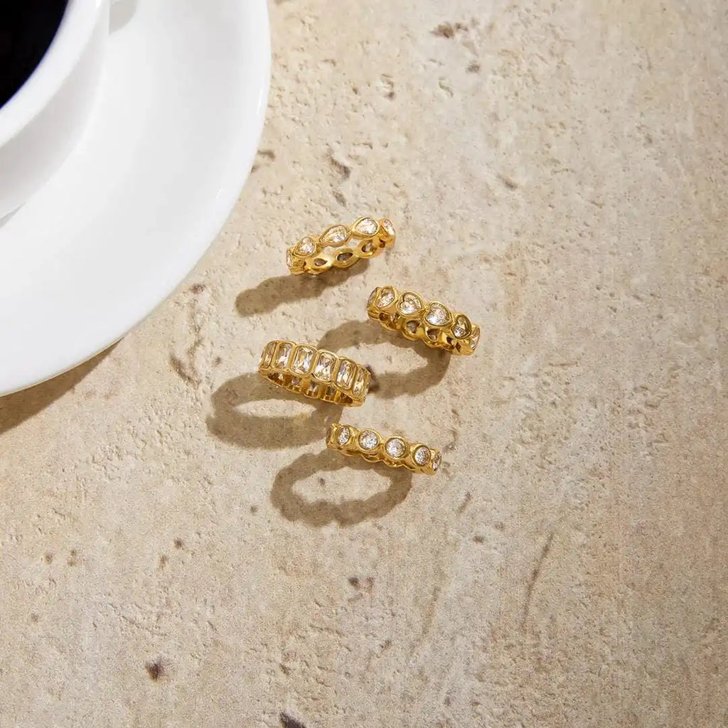 Set Variado de Anillos de Circonita Baguette