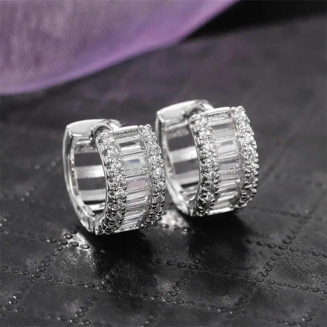 Aros Mini de Circonita Talla Baguette