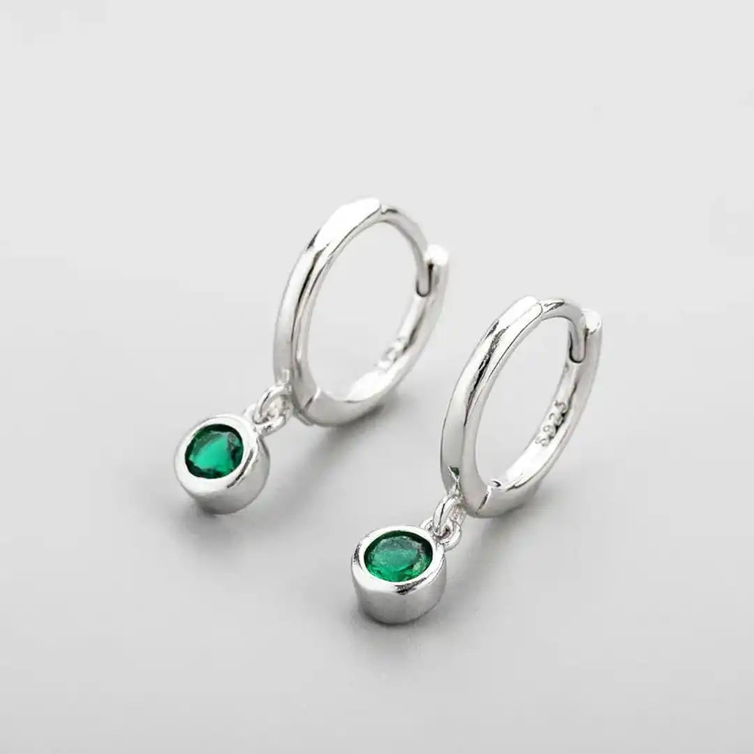 Pendientes Brillantes de Circón Verde