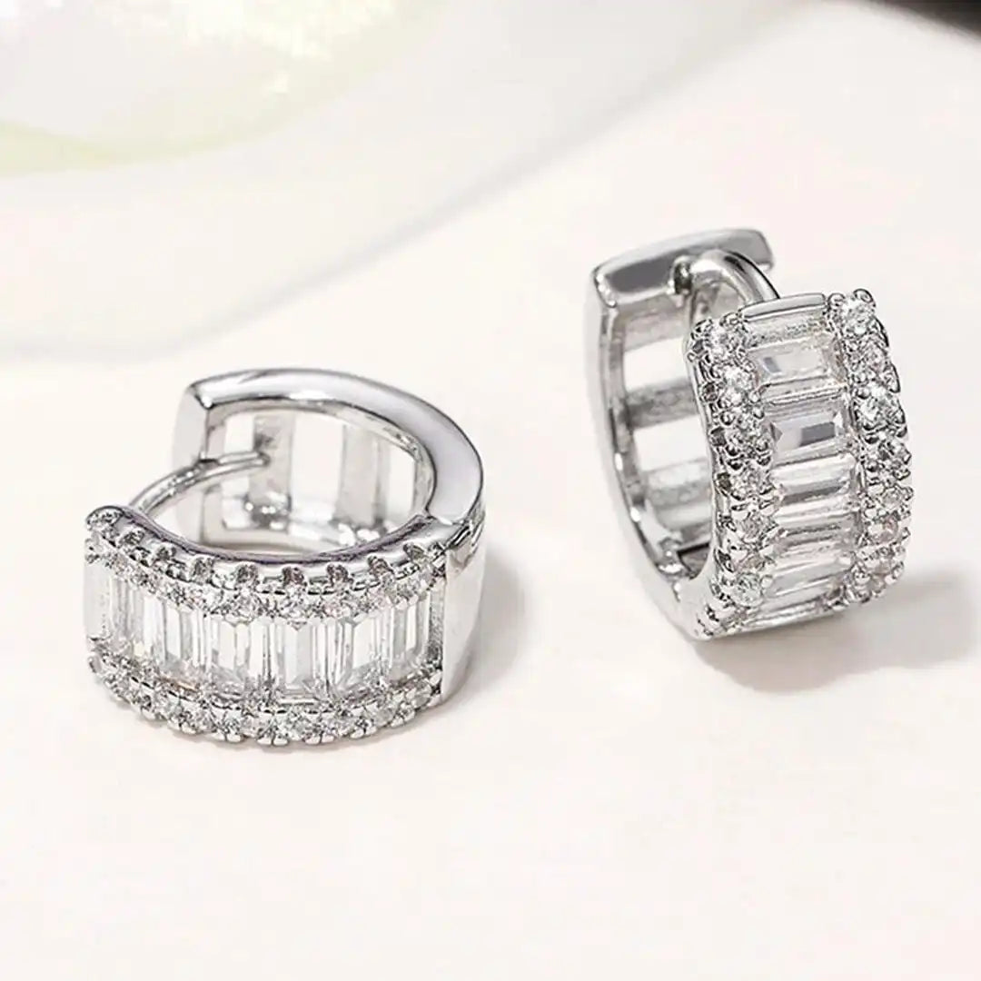 Aros Mini de Circonita Talla Baguette