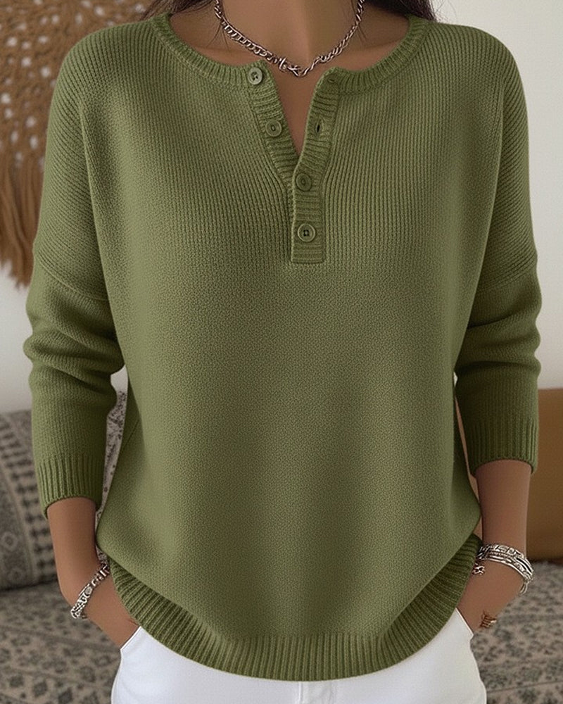 Helena™ | Jersey de punto henley con botones