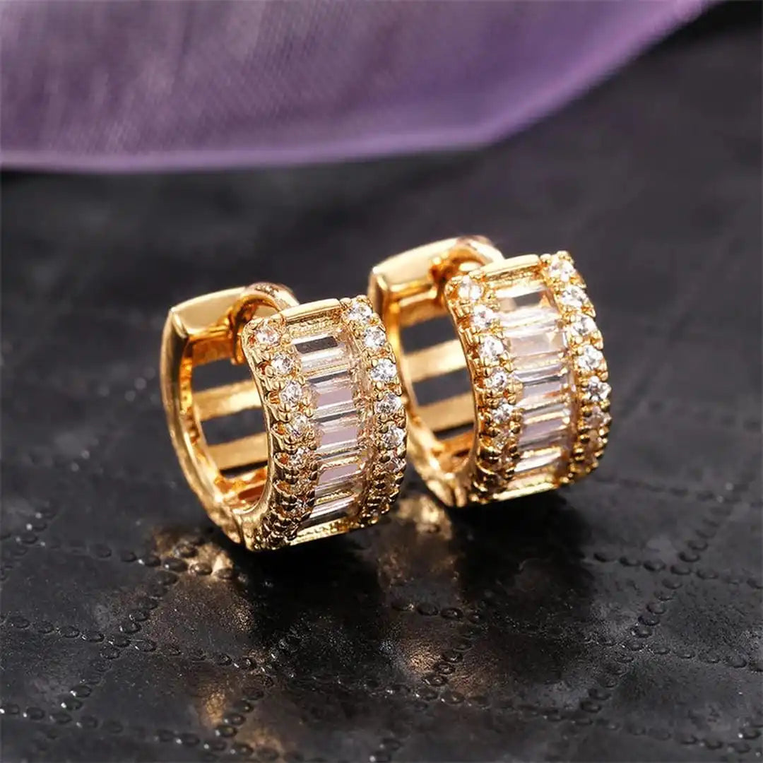Aros Mini de Circonita Talla Baguette
