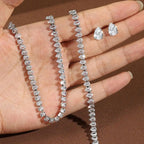 Conjunto nupcial completo de circonita cúbica redonda transparente