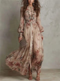 Rosalind™ | Vestido Maxi Plisado con Estampado Floral Vintage