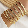 Conjunto de Brazaletes Abiertos Dorados Resort