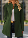 Vivienne | Abrigo Largo Efecto Tweed con Cuello Alto
