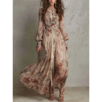 Rosalind™ | Vestido Maxi Plisado con Estampado Floral Vintage
