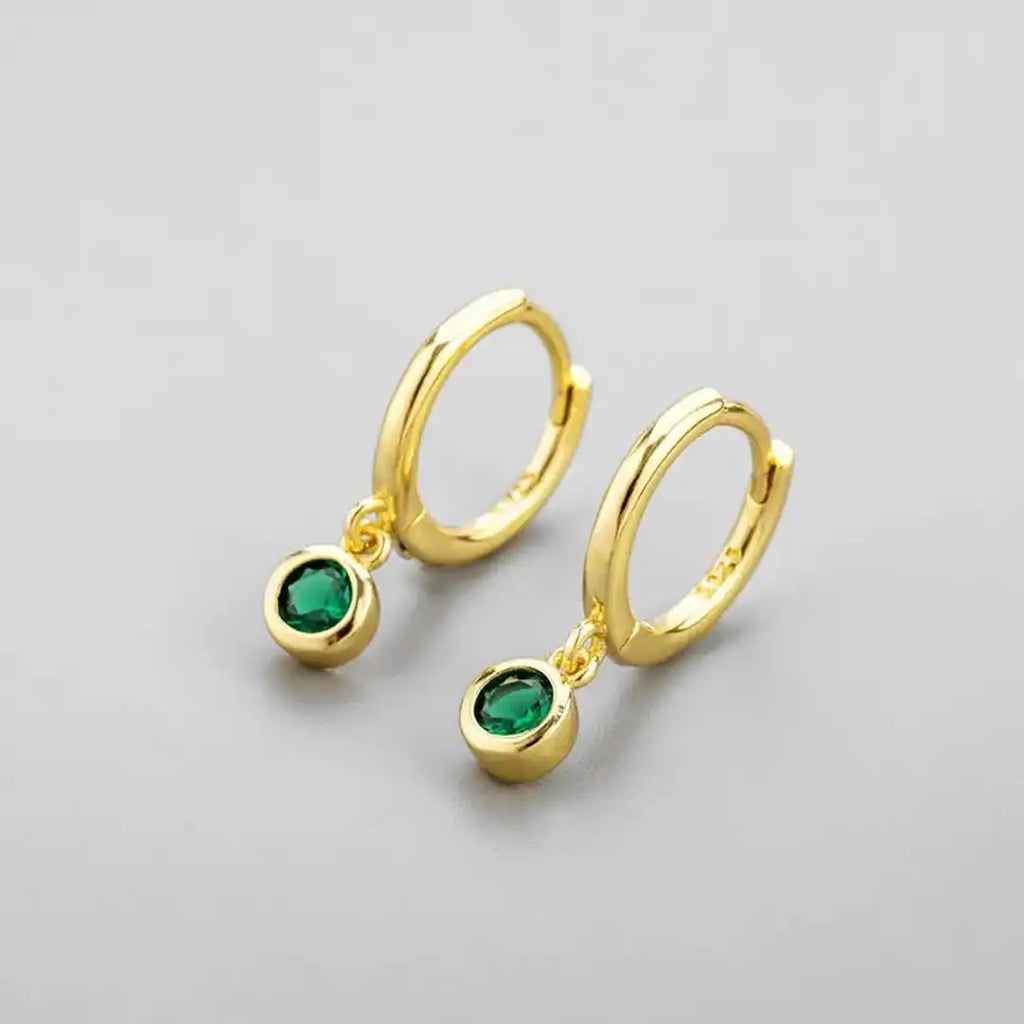 Pendientes Brillantes de Circón Verde