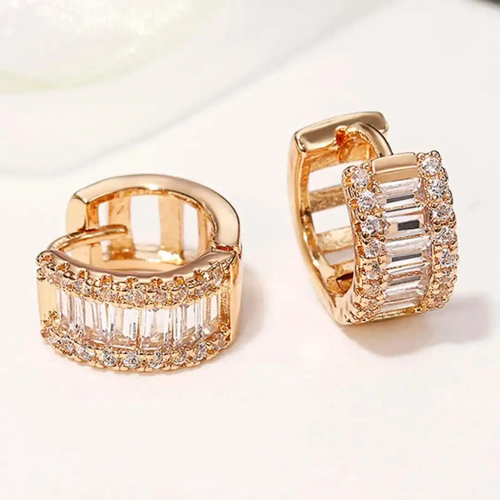 Aros Mini de Circonita Talla Baguette
