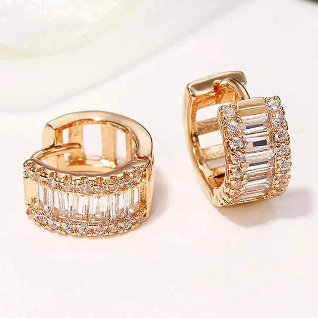 Aros Mini de Circonita Talla Baguette