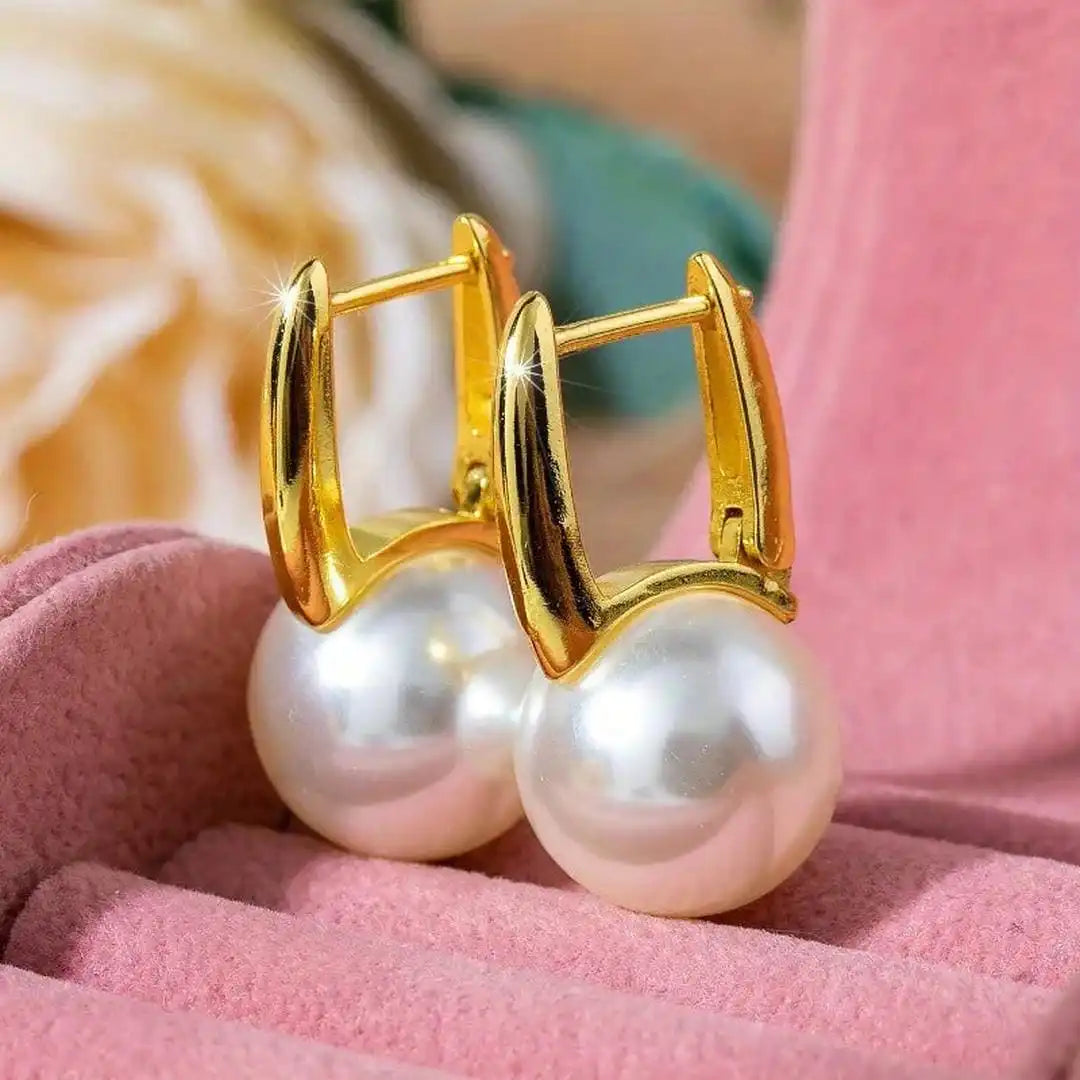 Pendientes Vintage de Perla Dorada