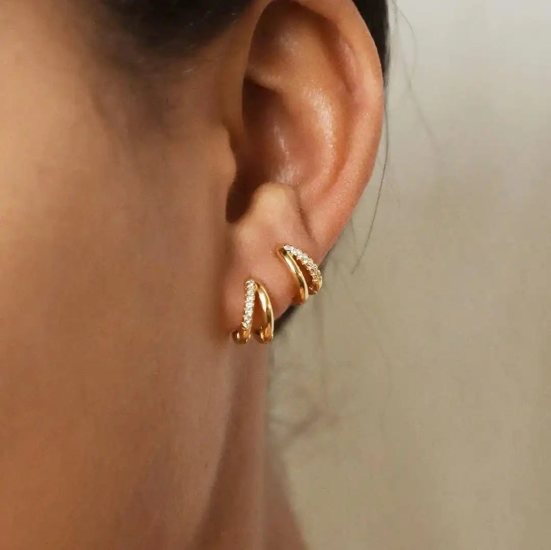 Aros Dorados de Circón Intemporales