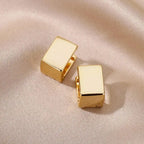 Pendientes Cuadrados Geométricos Dorados