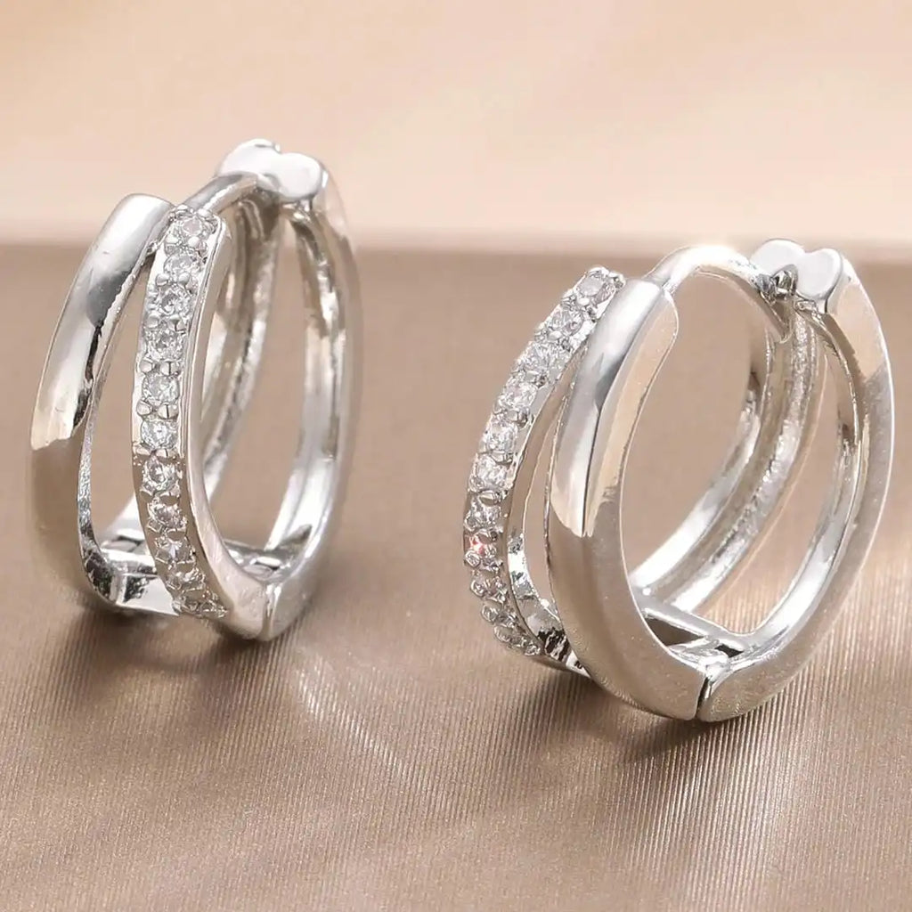Aros Dorados de Circón Intemporales