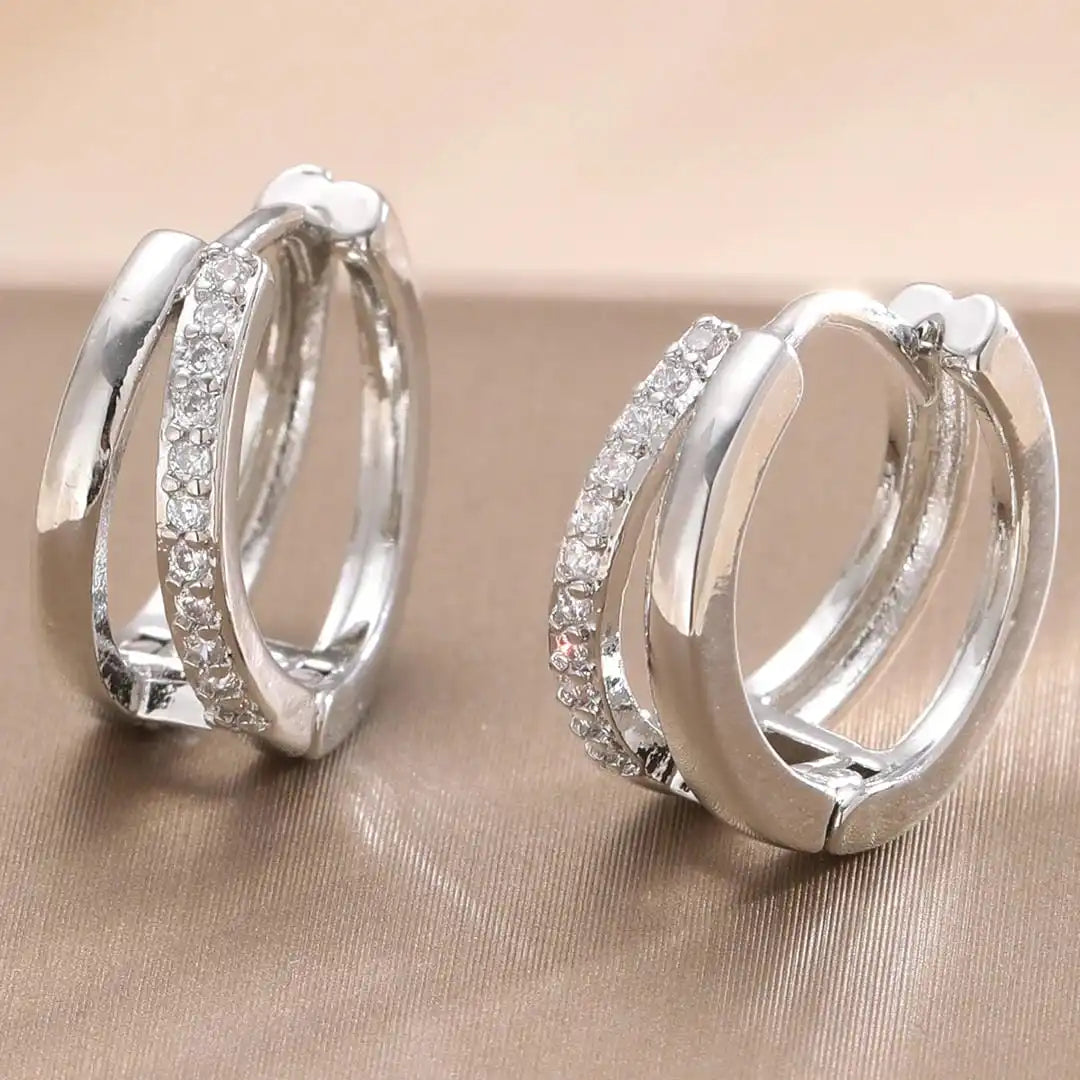 Aros Dorados de Circón Intemporales