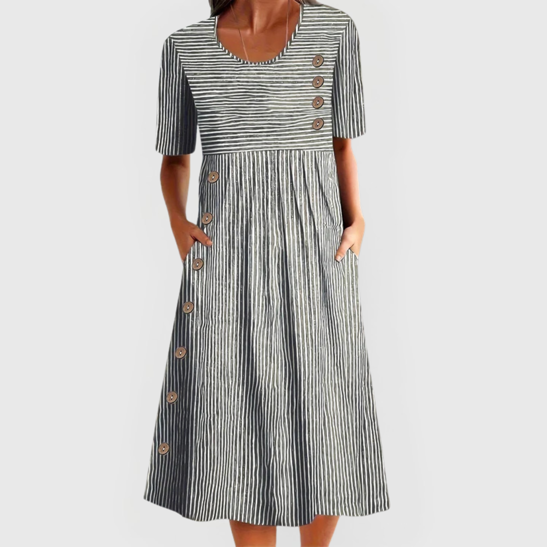 Marina | Vestido Midi de Rayas
