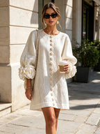 CELESTINE | MINIVESTIDO FLORAL CON BOTONES DELANTEROS