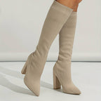 OLIVIA | BOTAS CALCETÍN DE PUNTO PARA MUJER CON TACÓN DE BLOQUE