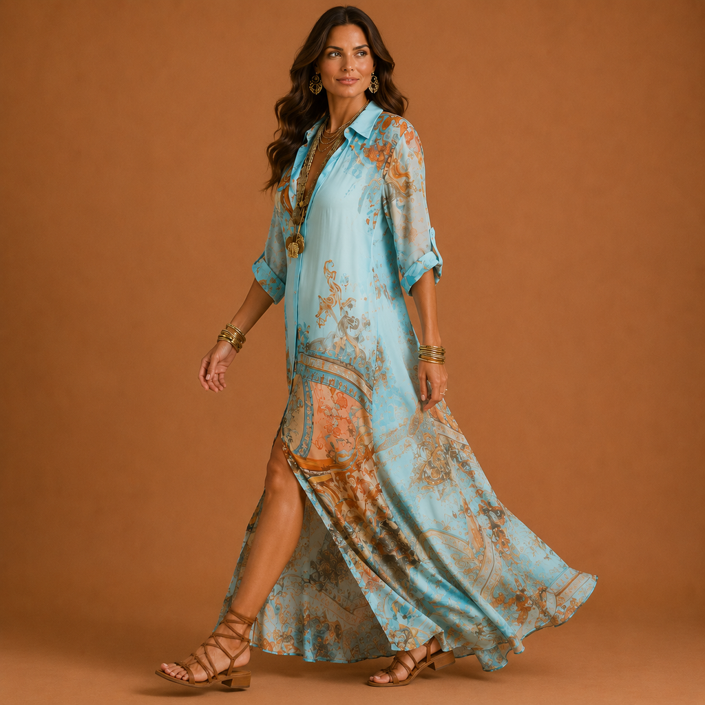 ATLAS | Vestido Camisero Mediterráneo Elegante