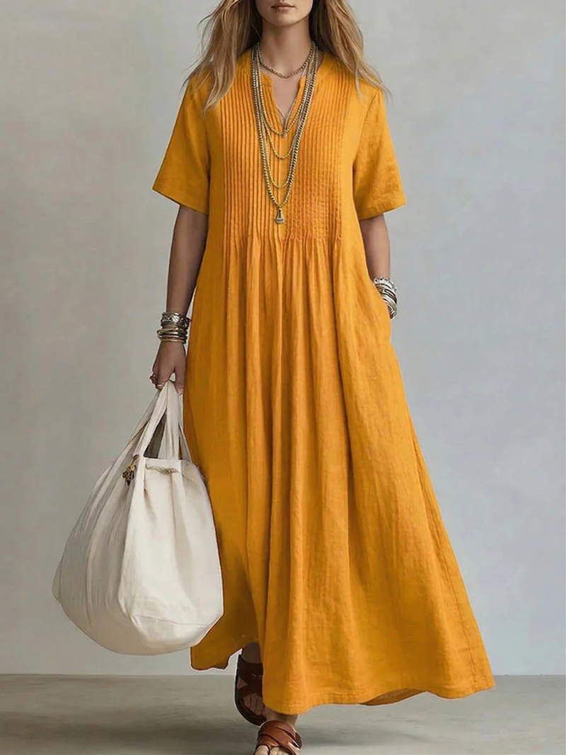 Lola | Vestido Maxi con Pliegues