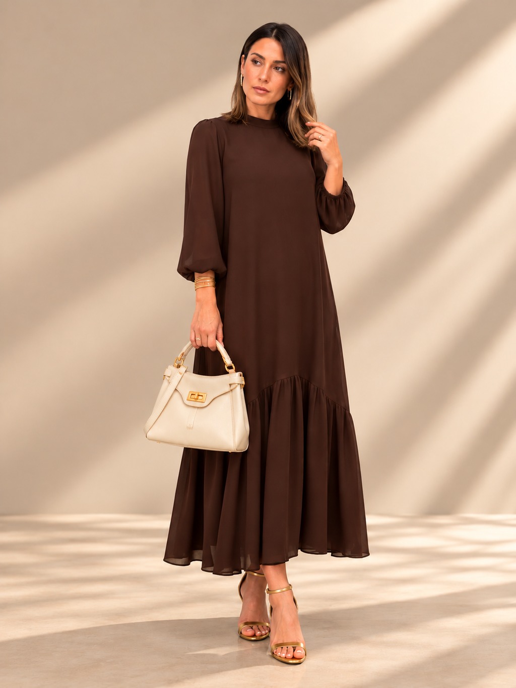 Tresa | Vestido Elegante de Otoño con Falda de Vuelo