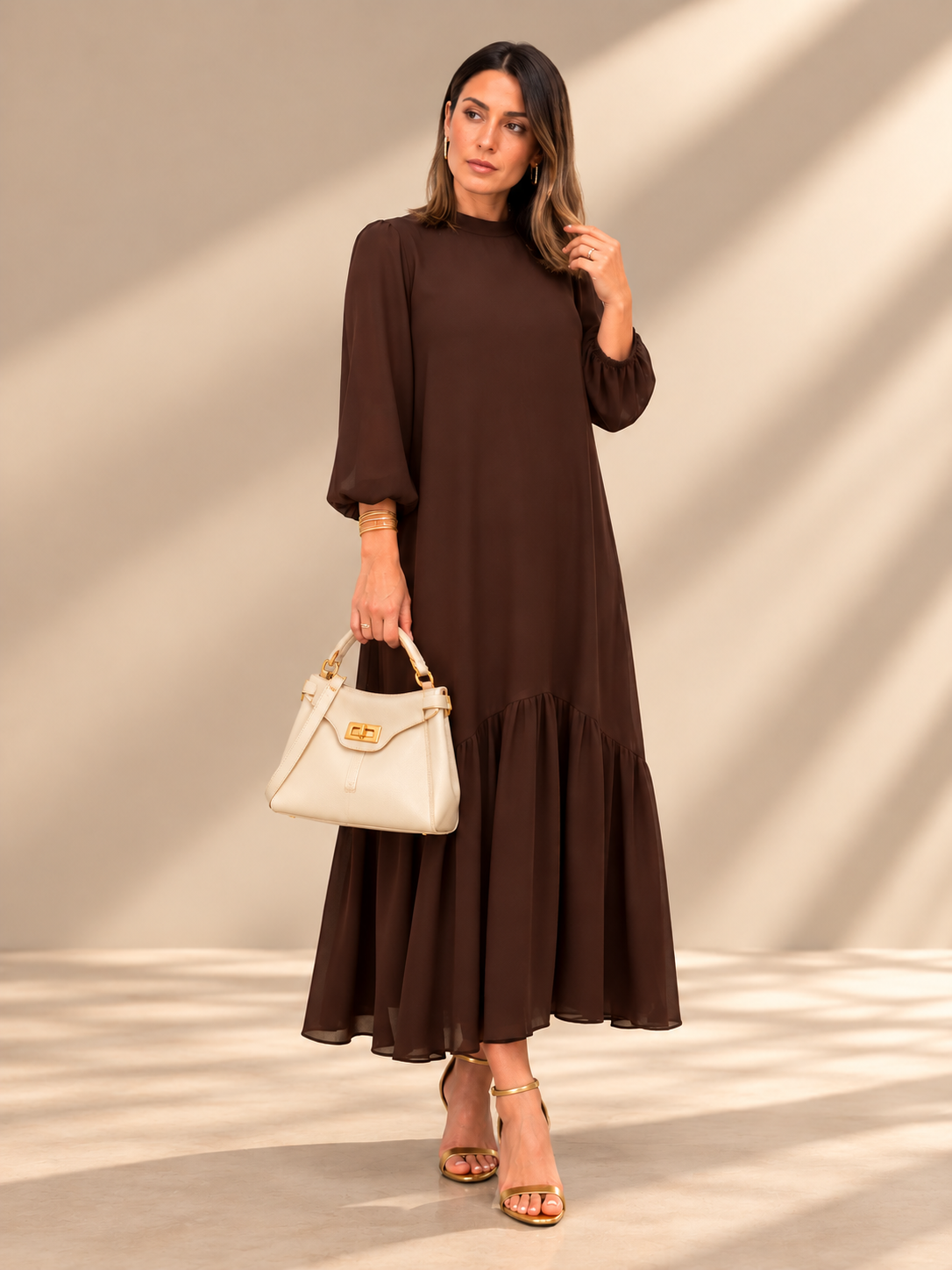Tresa | Vestido Elegante de Otoño con Falda de Vuelo