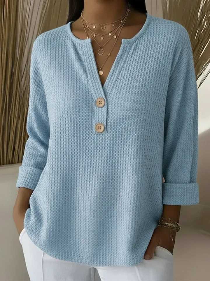 Lucinda™ | Top henley con botones