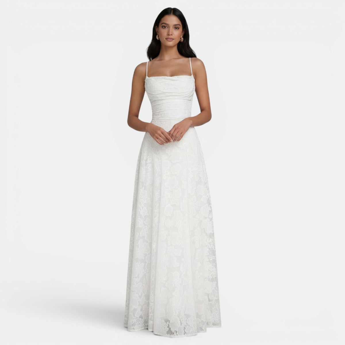 Estiloso vestido ajustado de fiesta y de invitada de boda con espalda descubierta y lazos | Midi