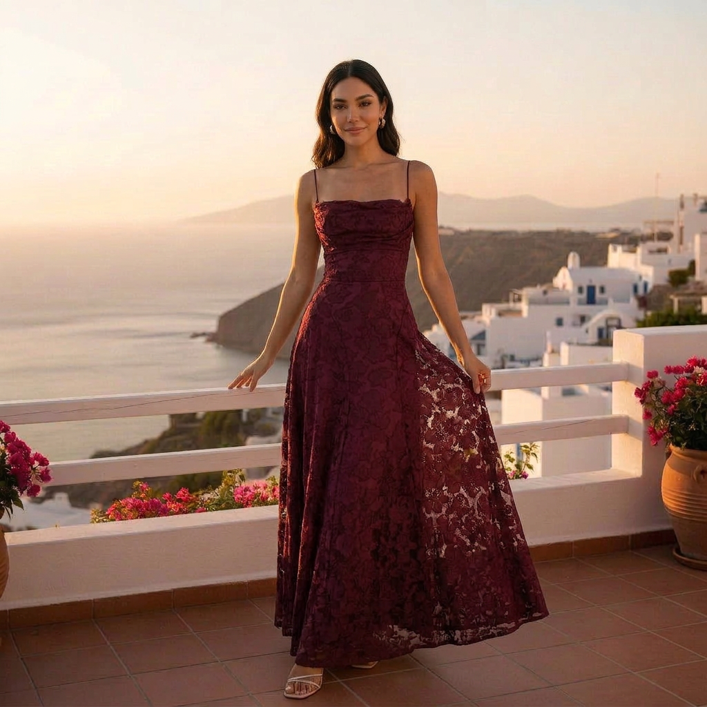 Estiloso vestido ajustado de fiesta y de invitada de boda con espalda descubierta y lazos | Midi