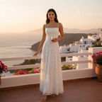 Estiloso vestido ajustado de fiesta y de invitada de boda con espalda descubierta y lazos | Midi