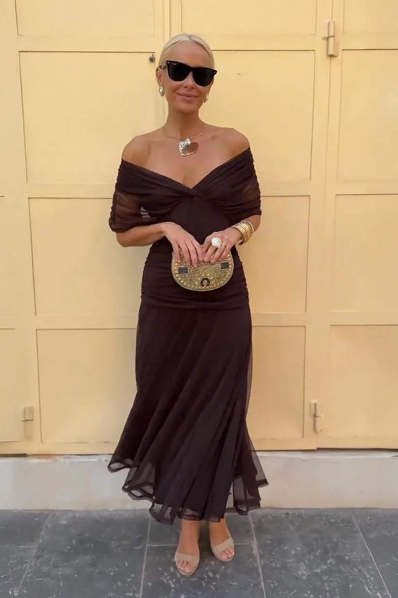 Eleanor | Vestido Maxi con Hombros Descubiertos