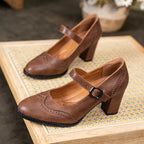DORKA | ZAPATOS DE PIEL DE TACÓN ALTO CON HEBILLA