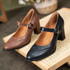 DORKA | ZAPATOS DE PIEL DE TACÓN ALTO CON HEBILLA