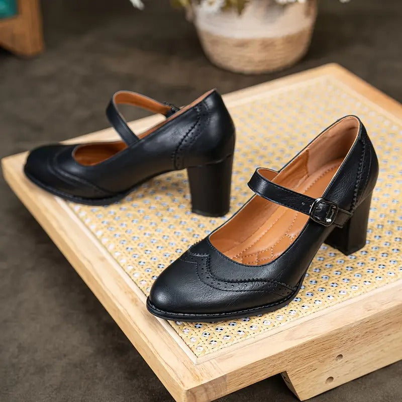 DORKA | ZAPATOS DE PIEL DE TACÓN ALTO CON HEBILLA