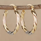 Pendientes de Aro Redondo Vintage en Oro, Plata y Rosa