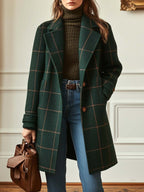 Kayla™ Abrigo de Tweed a Cuadros Retro