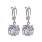 Pendientes Colgantes de Oro Blanco con Circonita