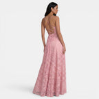 Estiloso vestido ajustado de fiesta y de invitada de boda con espalda descubierta y lazos | Midi