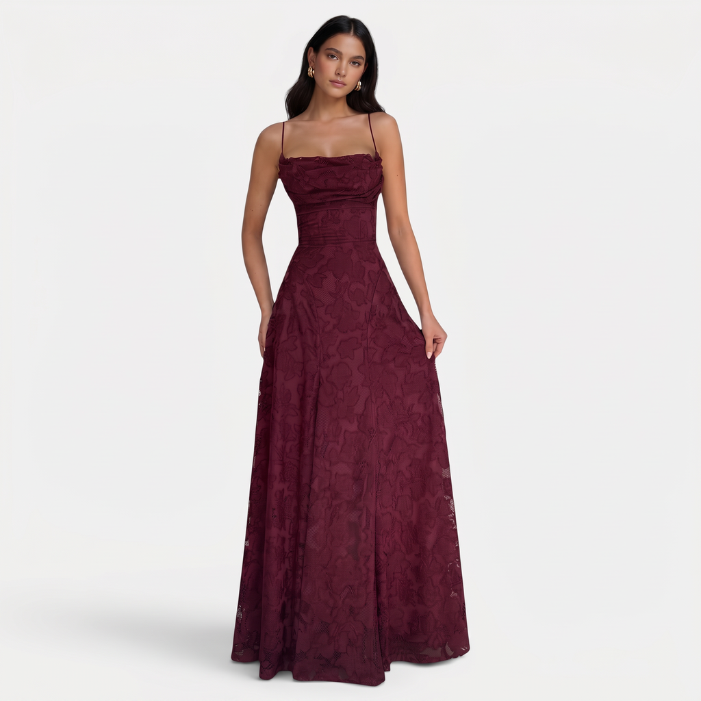 Estiloso vestido ajustado de fiesta y de invitada de boda con espalda descubierta y lazos | Midi