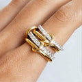 Set de Anillos Entrelazados con Circonita