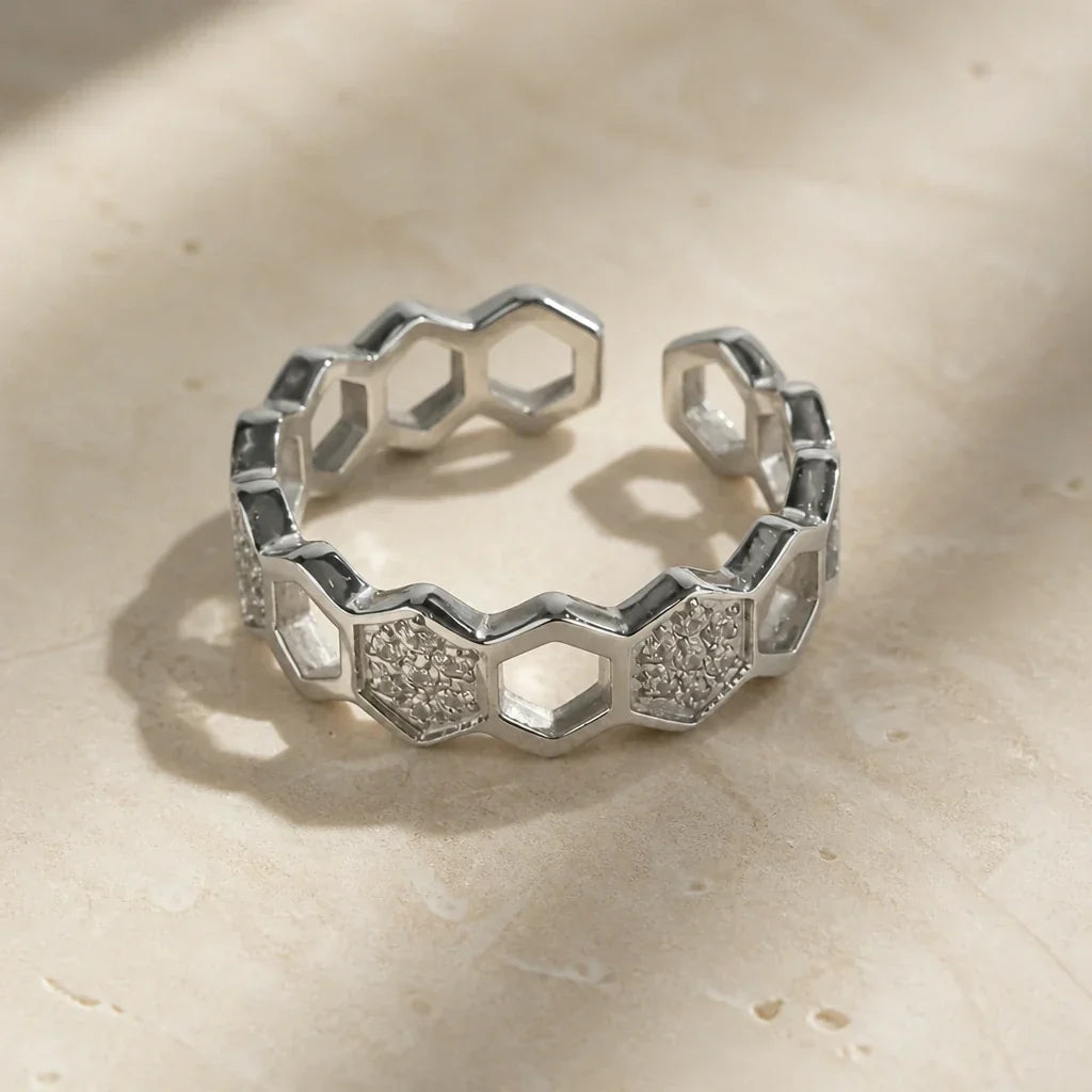 Anillo Ajustable Verona de Cadena Eslabonada