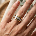 Anillo Bicolor de Oro con Circonita Cúbica