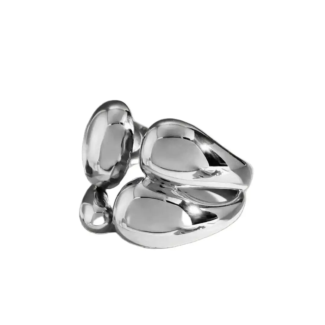 Anillo Apilable Bicolor de Oro y Plata